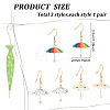 3 Pairs 3 Colors 3D Umbrella Acrylic Dangle Earrings EJEW-AN0002-97-6