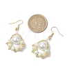 Paw Print Imitation Pearl & Glass Seed Beads Dangle Earrings EJEW-MZ00386-5