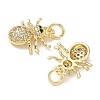 Brass Micro Pave Cubic Zirconia Charms KK-L253-31G-2