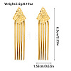 Textured 304 Stainless Steel Tassel Stud Earrings WG495DA-03-1