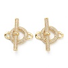 Brass Micro Pave Clear Cubic Zirconia Links Connectors ZIRC-M117-26G-1