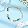 Natural Picture Jasper and Natural African Turquoise(Jasper) Beaded Bracelets BJEW-JB14427-1