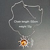 Natural Tiger Eye Sun Pendant Alloy Chain Vintage Necklaces WB3716-12-2