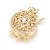 Brass Micro Pave Cubic Zirconia Box Clasps ZIRC-F107-07G-1