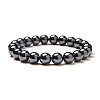 Non-magnetic Synthetic Hematite Round Beads Stretch Bracelets BJEW-PH0001-8mm-22-1