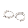 Brass Micro Pave Clear Cubic Zirconia Hoop Earring Findings KK-Z154-04P-2