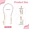 1Pc Alloy & Resin & Glass Seed Bead & Rhinestone Moon Star Beaded Chain Bookmarks AJEW-BM0001-40-2