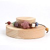 Dyed Natural Lava Rock Beads Braided Bead Bracelets for Women YA1396-2-1