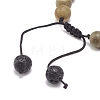 Natural Lava Rock & Wood Braided Bead Bracelet BJEW-JB08537-6