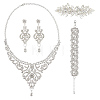 GOMAKERER Crystal Rhinestone Wedding Jewelry Set SJEW-GO0001-02-1