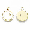 Real 16K Gold Plated Brass Micro Pave Clear Cubic Zirconia Pendants ZIRC-S067-195-NF-2