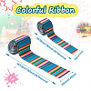 2Rolls 2 Styles Stripe Pattern Printed Polyester Grosgrain Ribbon OCOR-TA0001-37N-10