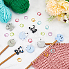 WADORN Hedgehog Panda Elephant Frog Silicone Knitting Needle Point Protectors DIY-WR0004-12-4