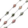 Handmade Natural Indian Agate & 316 Stainless Steel Round Link Chains CHS-L033-07P-04-1
