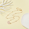 Natural Rose Quartz Raw Stone Pendant Necklace for Women NJEW-JN03781-04-5