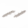Brass Micro Pave Clear Cubic Zirconia Connector Charms KK-E068-VB074-3