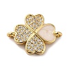 Eco-Friendly Rack Plating Brass Micro Pave Clear Cubic Zirconia Connector Charms X-KK-F853-26G-1