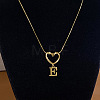 304 Stainless Steel Heart with Initial Pendant Necklaces for Women FS-WG4DC9E-05-1