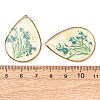 Brass & Transparent Epoxy Resin & Dried Flower Pendants RESI-G133-02G-02-3