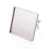304 Stainless Steel Open Cuff Ring Components STAS-S080-041I-P-3