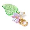 Leaf Acrylic & Flower Resin Pendant Decorations HJEW-JM02778-5