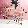Transparent Acrylic Slant Back Earring Display Stands EDIS-WH0016-046-7
