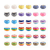 Mega Pet 108Pcs 18 Colors Resin European Stripe Beads RPDL-MP0001-03-11