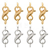 8Pcs 2 Colors Brass Double Opening Lobster Claw Clasps FIND-TA0001-45-9