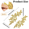 2Pairs Leaves Polyester Embroidery Ornaments Accessories DIY-GF0014-46C-2