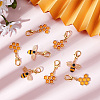 40Pcs 2 Style Alloy Enamel Honeycomb & Bees Pendant Decorations HJEW-SC0001-21-4