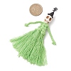 Halloween Cotton Threads Tassel & Synthetic Turquoise Skull Pendant Decorations HJEW-JM03757-03-3