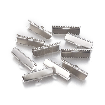 304 Stainless Steel Ribbon Crimp Ends STAS-E471-05A-P-1