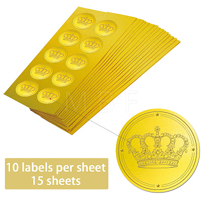 15 Sheets Gold Foil Paper Picture Stickers STIC-WH0025-002-1