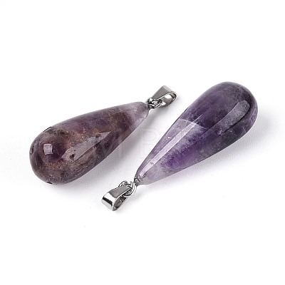 Natural Amethyst Pendants G-N360-08P-04-1