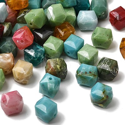 Opaque Acrylic Imitation Gemstone Beads OACR-G061-03-1