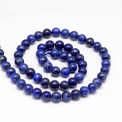 Natural Lapis Lazuli Round Beads Strands X-G-I181-10-8mm-1