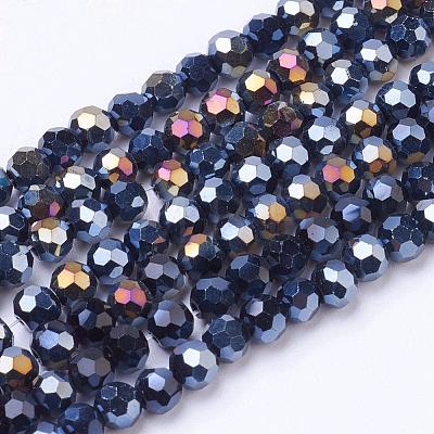 Electroplate Glass Beads Strands EGLA-J042-4mm-AB01-1
