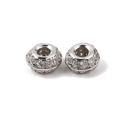 925 Sterling Silver Micro Pave Clear Cubic Zirconia Spacer Beads SE-CBAF1B2-18A-P-1