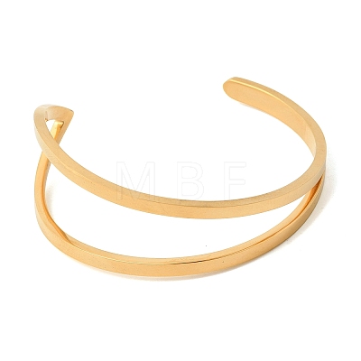 304 Stainless Steel Cuff Bangles for Women BJEW-D408-29G-1