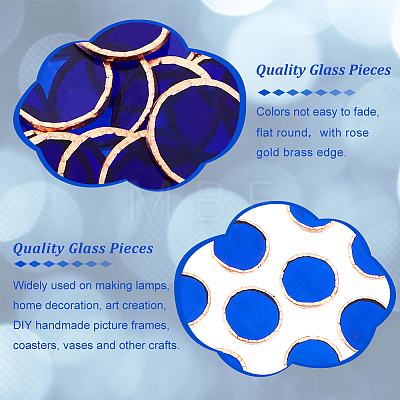 Olycraft 30Pcs Colored Glass Mosaic Tiles DIY-OC0009-45D-1