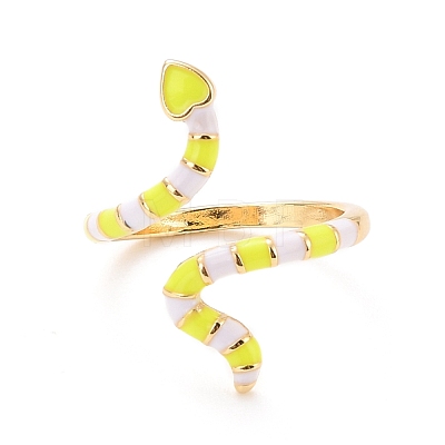 Snake Wrap Enamel Cuff Ring for Women RJEW-C004-25-RS-1