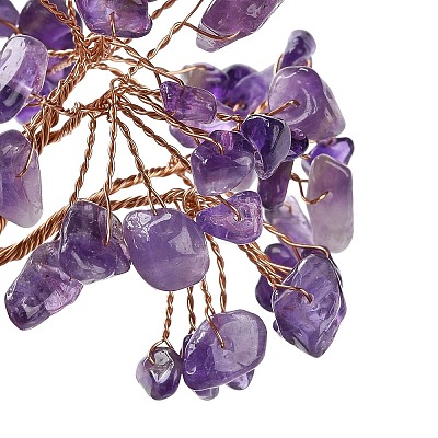 Natural Amethyst Chips Tree Decorations DJEW-M012-02E-1