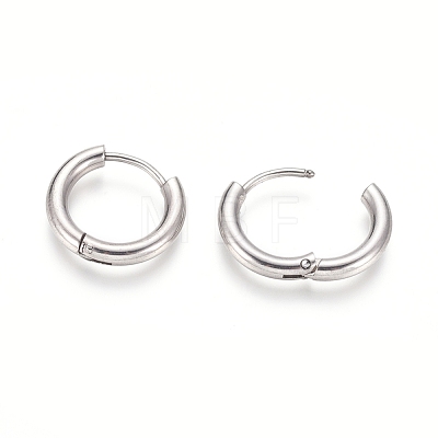 304 Stainless Steel Huggie Hoop Earrings EJEW-F111B-16mm-P-1