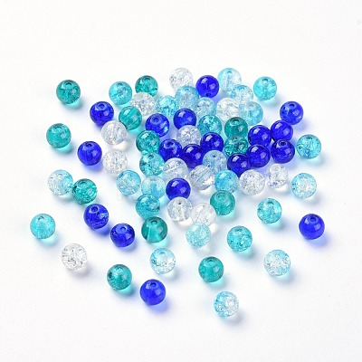 Baking Painted Crackle Glass Beads DGLA-X0006-6mm-11-1