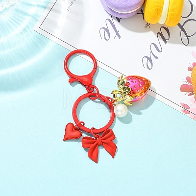 Alloy & Acrylic Pearl & Acrylic Keychain KEYC-YW00280-1