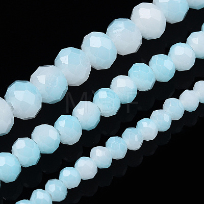 Two-Tone Imitation Jade Glass Beads Strands X-GLAA-T033-01C-05-1