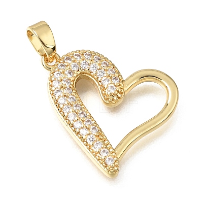 Valentine's Day Brass Micro Pave Clear Cubic Zirconia Pendants KK-C263-29B-G-1