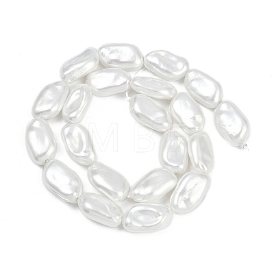 Electroplate Porcelain Imitation Pearl Beads Strands BSHE-Z009-01A-1