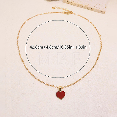 Zinc Alloy Ruby Rhinestone Love Heart Pendant Necklaces for Women TZ8226-1