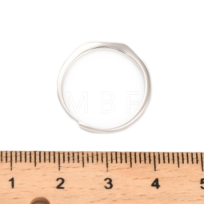 Rhodium Plated 925 Sterling Silver Adjustable Rings RJEW-S397-01P-09-1